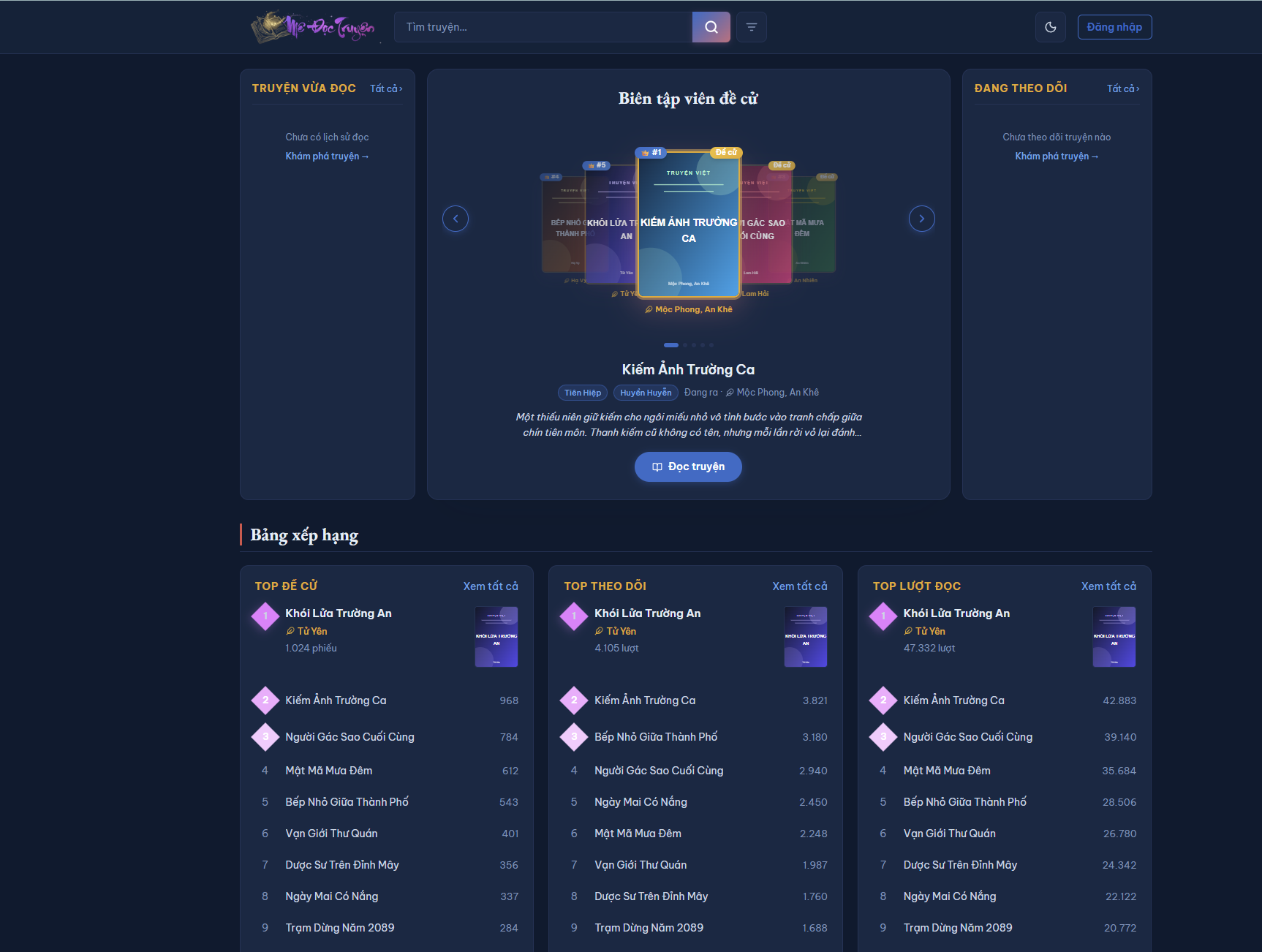 Source Code Web Truyện Chữ V20 - Laravel, TTS, FFmpeg, VIP & Dark Mode - ảnh 2